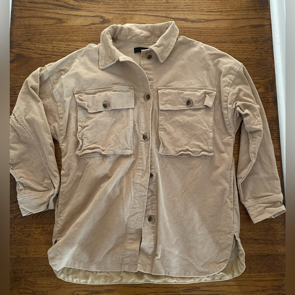Forever 21 Oversized Brown Corduroy Button Up Jacket (size M)